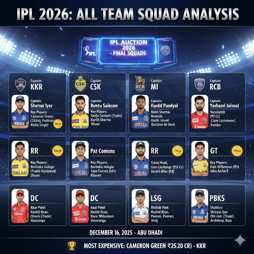 IPL 2026 All Team Details